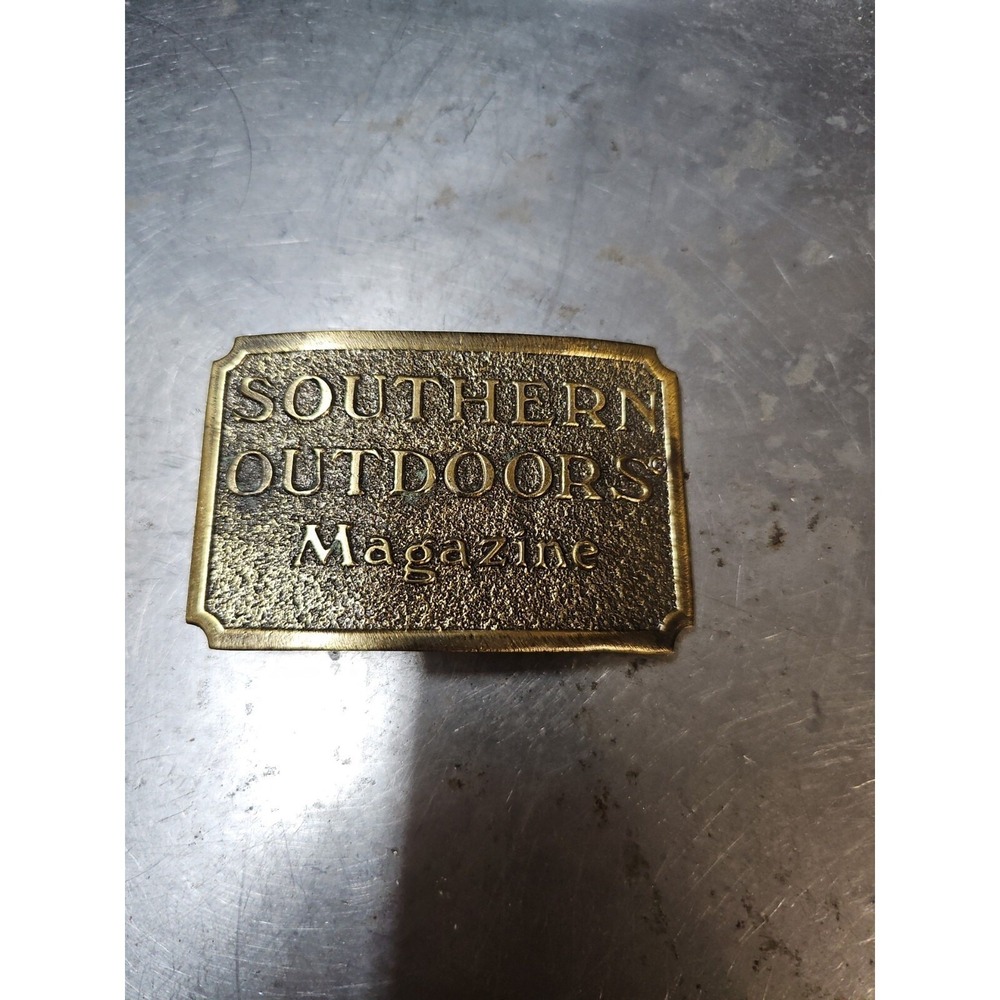 1982 Vintage Southern Outdoors Magazine Limited Edition Brass Belt Buckle EUC